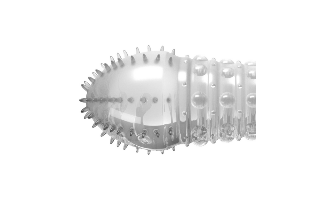 Gestippelde Penis Sleeve Transparant – Vergroot & Stimuleer