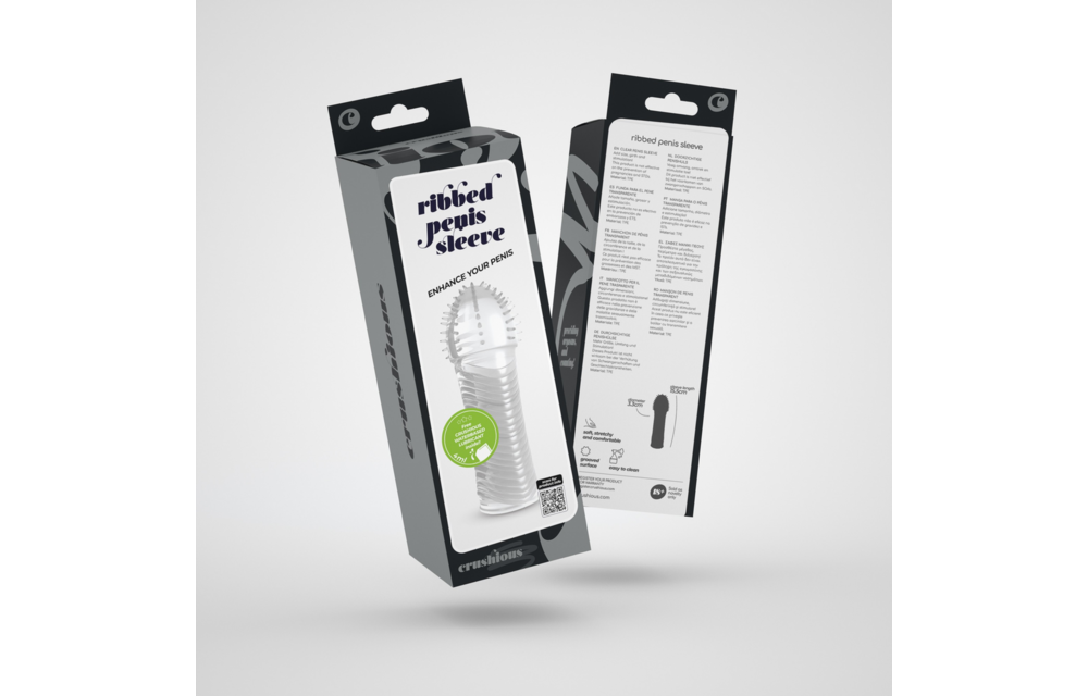 Geribbelde Penis Sleeve - Transparant