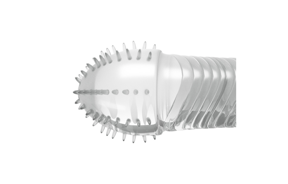Geribbelde Penis Sleeve - Transparant