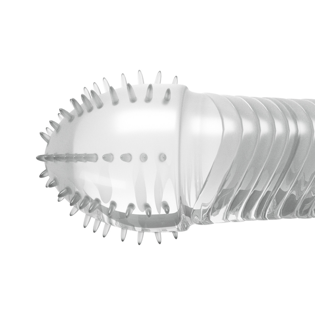 Ribbed Transparent Penis Sleeve for Intense Pleasure