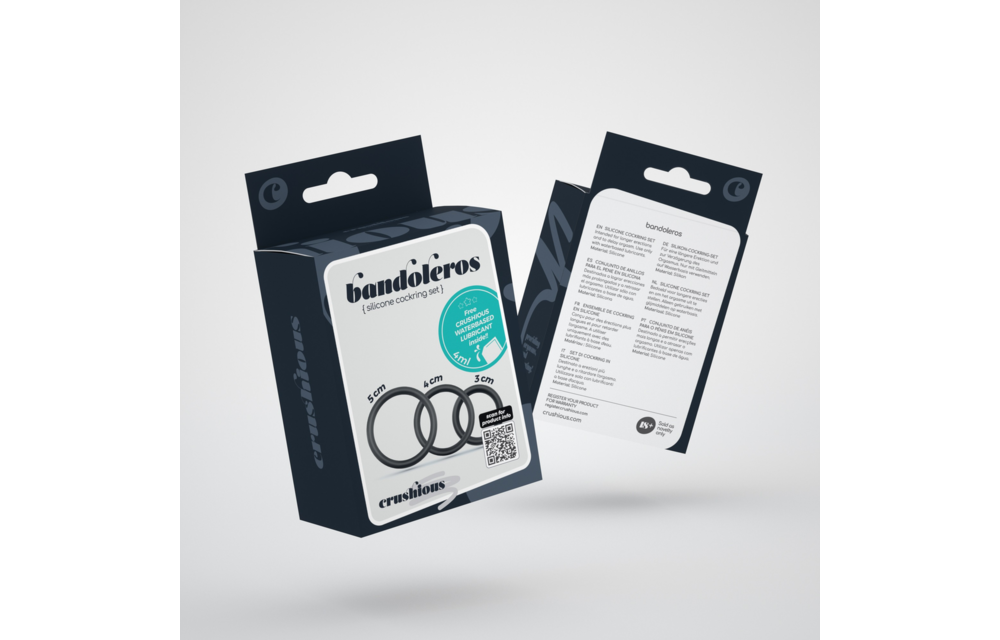 Bandoleros - Siliconen Cockring Set - Zwart