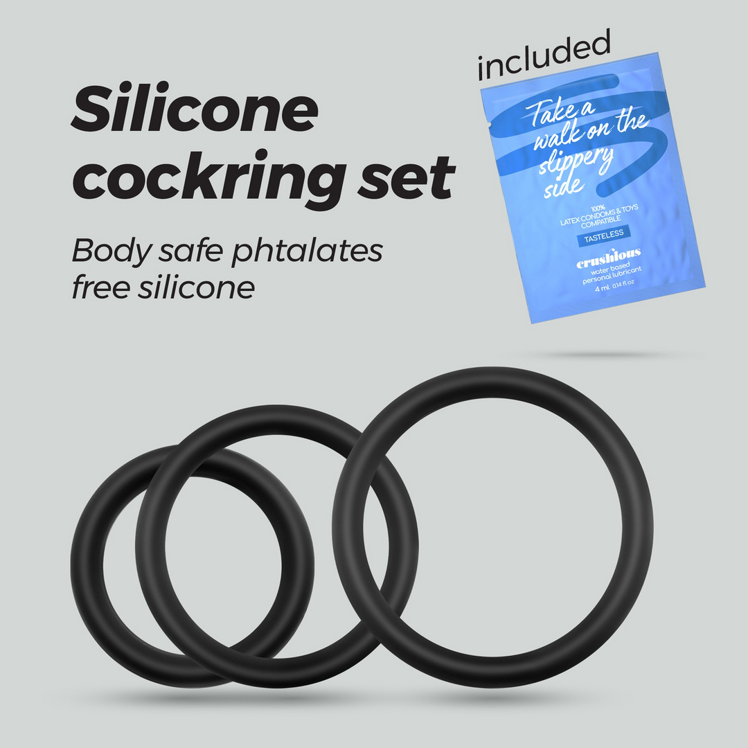 Bandoleros Silicone Cock Ring Set Black – Power & Pleasure