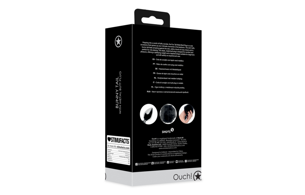 Hasenschwanz mit Metall-Buttplug 9,3 cm – LED & Komfort