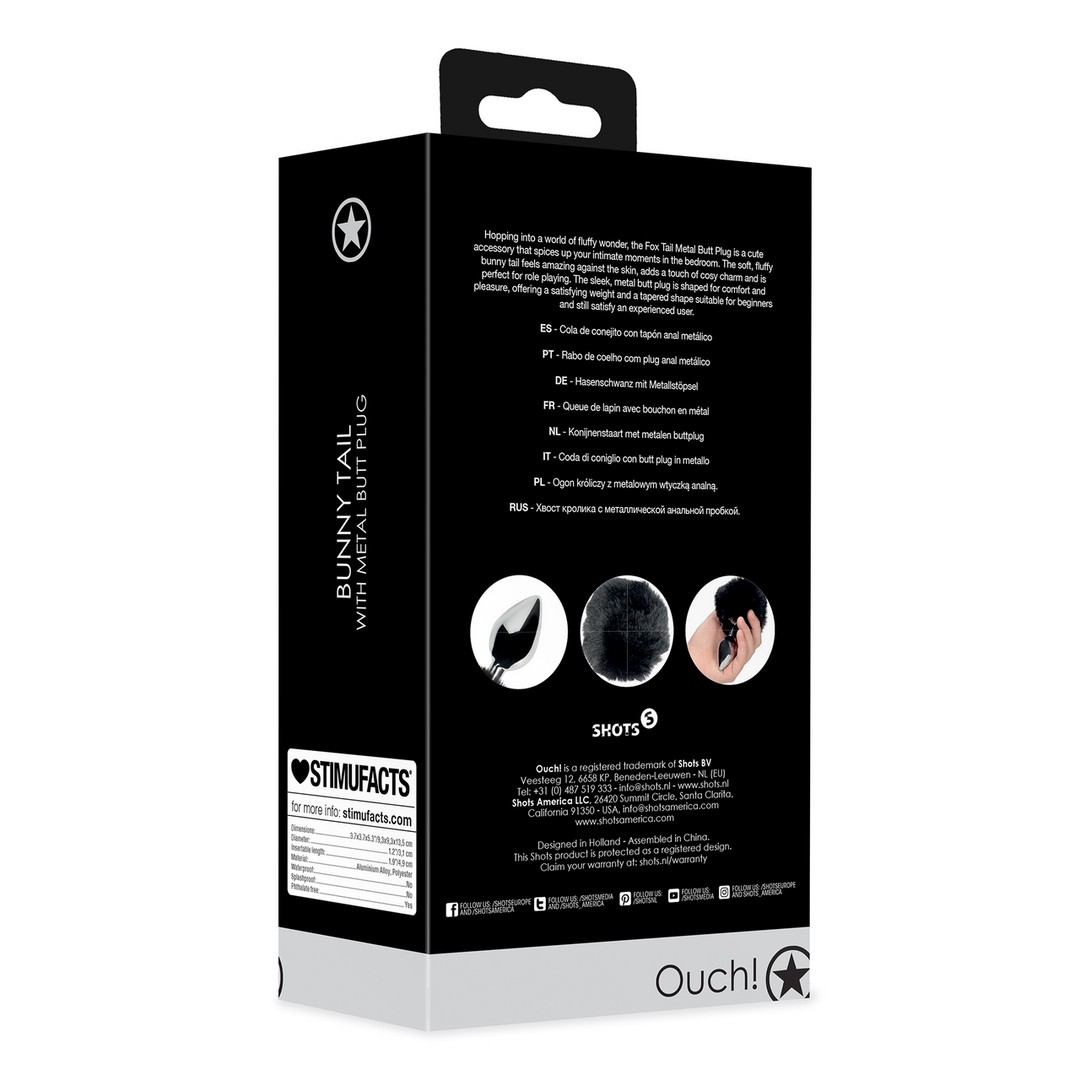 Konijnenstaart met metalen buttplug 9,3 cm – LED & Comfort