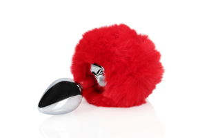 Hasenschwanz mit Metall-Buttplug 9,3 cm – LED-Spaß