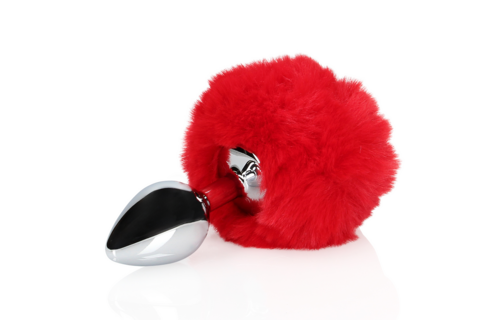 Konijnenstaart met metalen buttplug 9,3 cm – LED plezier