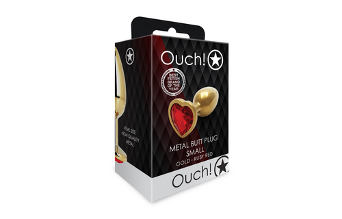 Heart-shaped Edelpunt 6.9 cm – Elegant Gold/Red Luxury Plug