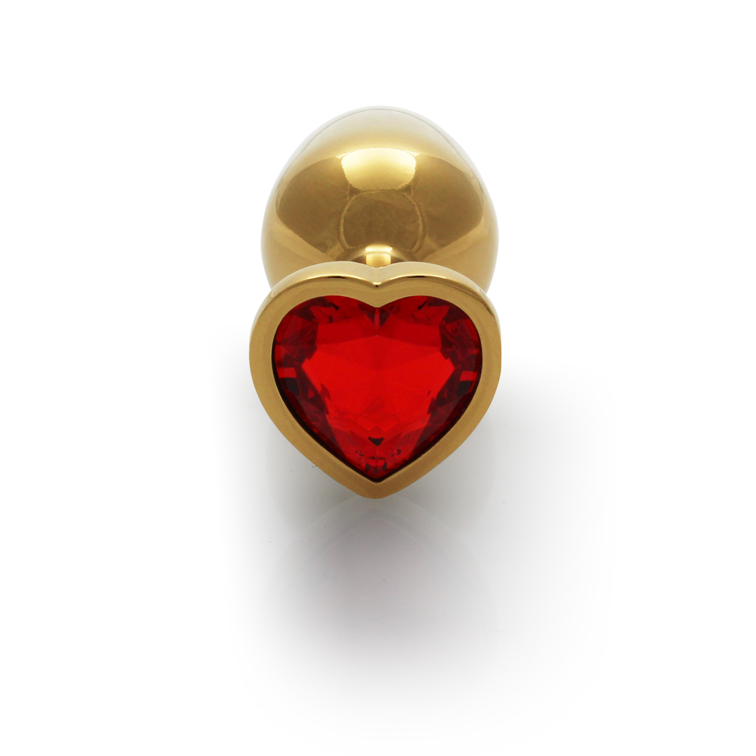 Heart-shaped Edelpunt 6.9 cm – Elegant Gold/Red Luxury Plug