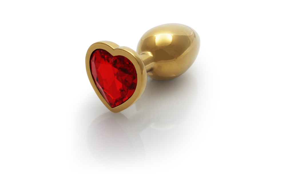 Heart-shaped Edelpunt 6.9 cm – Elegant Gold/Red Luxury Plug