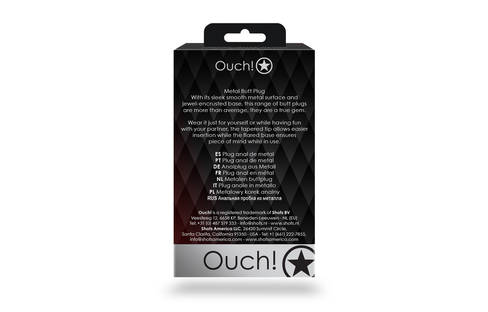 Round Gemstone Butt Plug 8 cm – Luxury Silver & Diamond