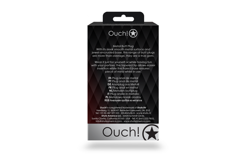 Runder Edelstein Butt Plug - Mittel - Silber/Diamant