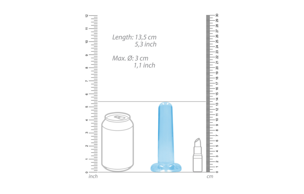 Nicht-realistischer Dildo 13,5 cm mit Saugnapf – Blaues TPE