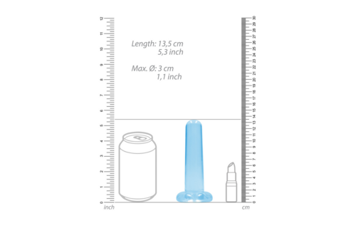 Nicht-realistischer Dildo 13,5 cm mit Saugnapf – Blaues TPE