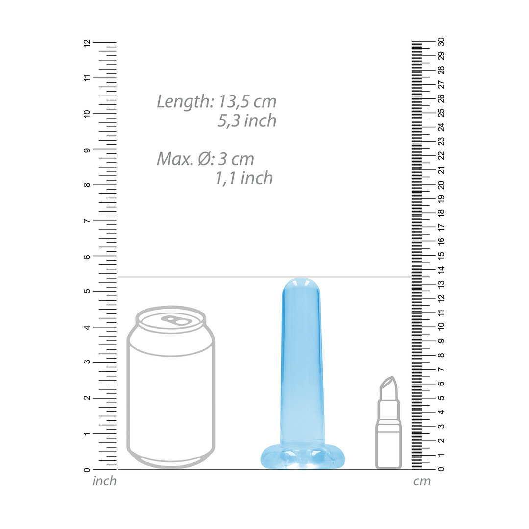 Nicht-realistischer Dildo 13,5 cm mit Saugnapf – Blaues TPE