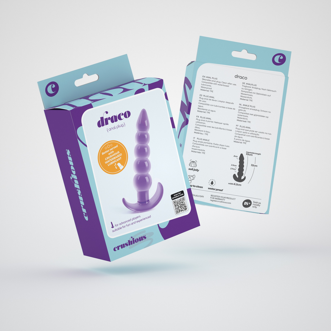 Draco Anal Plug Lilac 9 cm - Comfortable & Flexible TPE