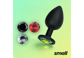 Camileo Anal Plug 7 cm Black with Interchangeable Gemstones