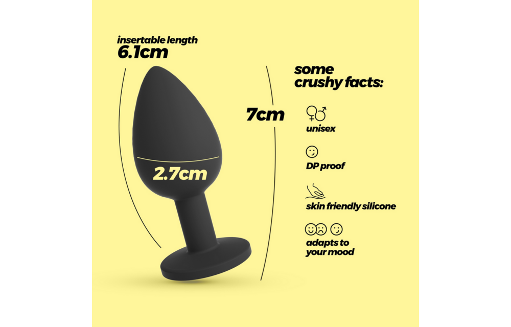Camileo - Anal Plug with Four Interchangeable Jewels - Small - Black