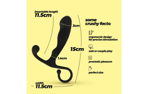 P-Baba Prostate Massager Black – Powerful & Waterproof 15 cm