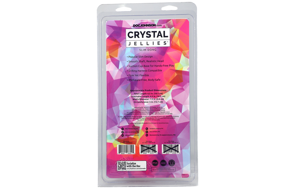 Slim Dong 16.3 cm - Slim dildo for crystal clear pleasure