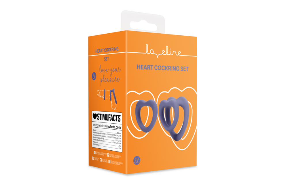 Heart Cockring Set - Violet Storm