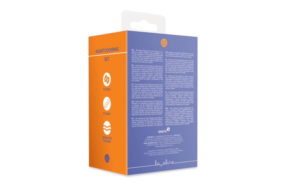 Heart Cockring Set - Violet Storm