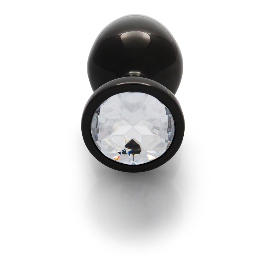 Ronde Gem Butt Plug - Medium - Gunmetal/Diamond