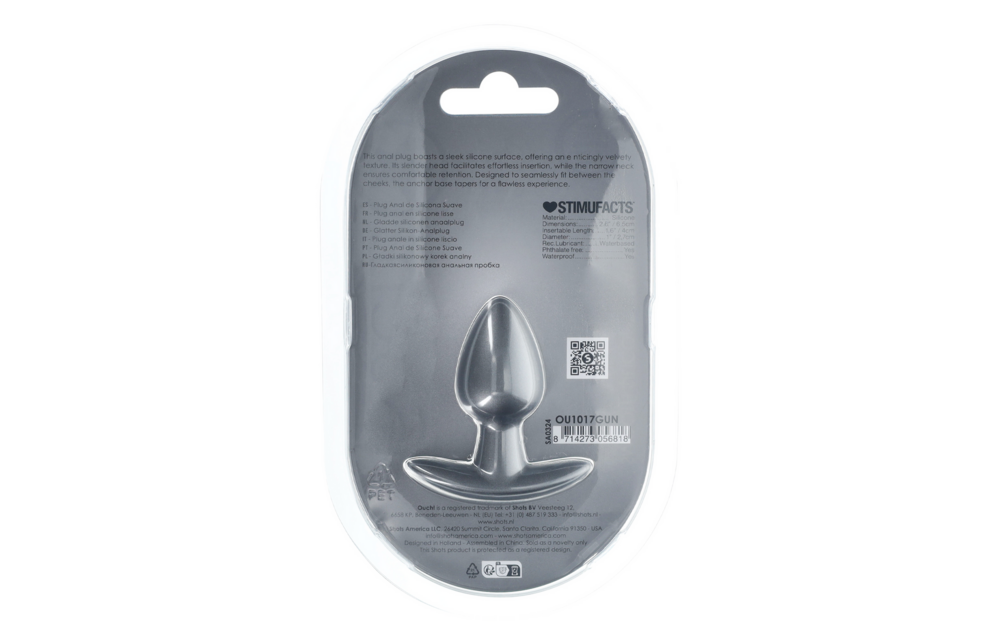 Zachte Siliconen Anale Plug 2,7 cm – Klein & Stijlvol Gunmetal