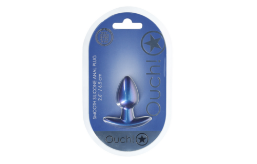 Soft Silicone Anal Plug 6.5 cm - Small Metallic Blue
