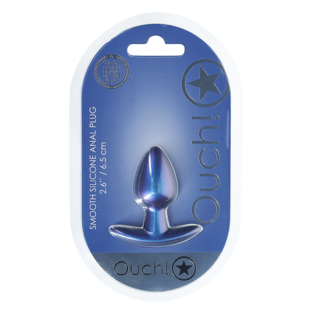 Soft Silicone Anal Plug 6.5 cm - Small Metallic Blue