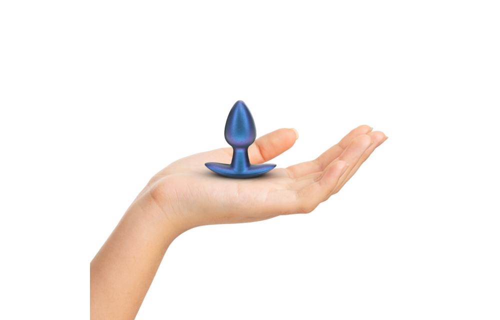 Weicher Silikon-Analplug 6,5 cm – klein, metallicblau