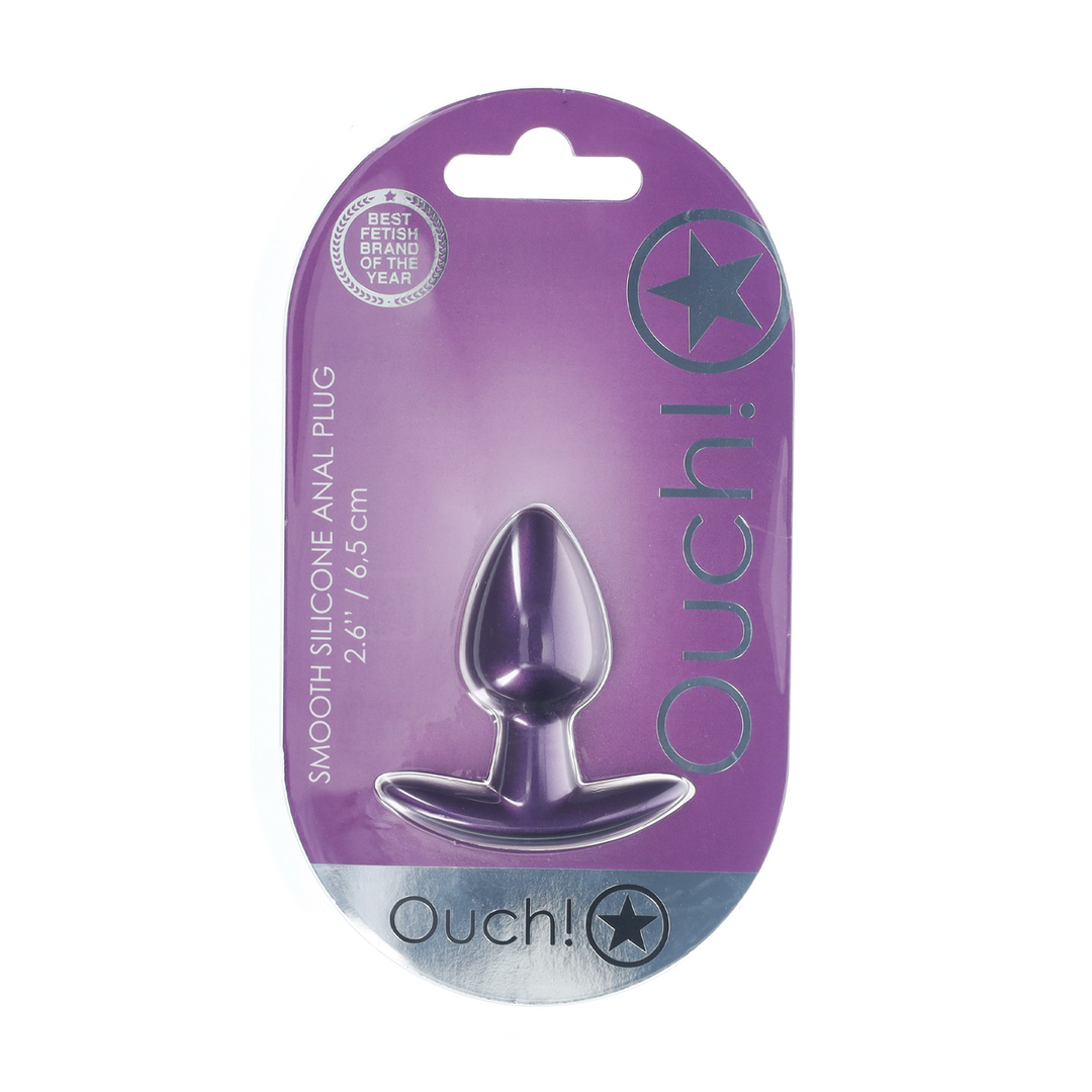 Soft Silicone Anal Plug 6.5 cm - Small & Metallic Purple