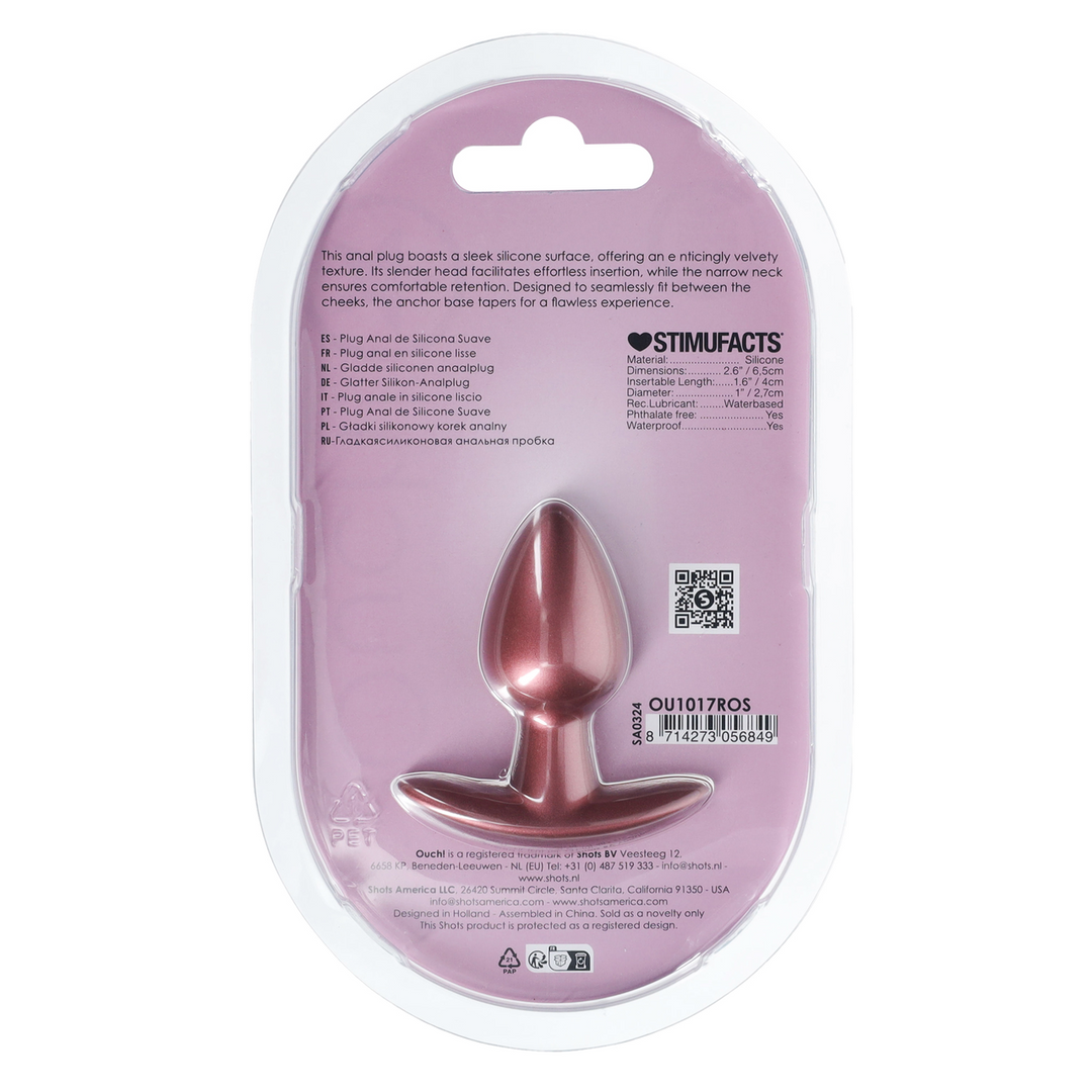 Soft Silicone Anal Plug 2.7 cm Small Rose Gold - Ouch!