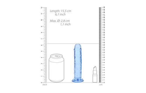 Rechtdoor Realistischer Dildo 14,5 cm mit Saugnapf – Blau