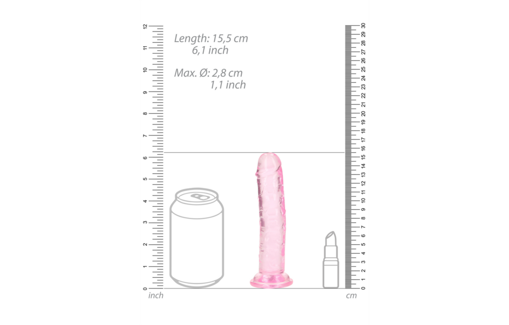 Gerader realistischer Dildo mit Saugnapf - 6'' / 14,5