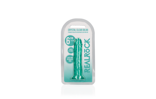 Rechtdoorn Dildo Zuignap 14,5 cm – Turkoois & Flexibel