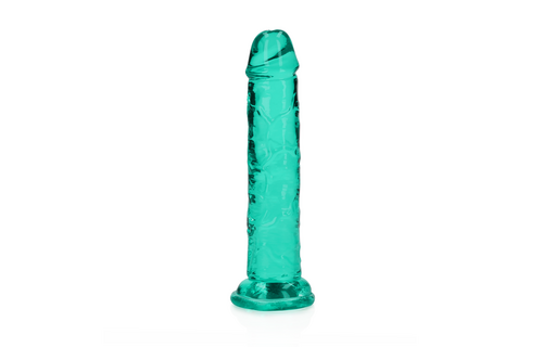 Rechtdoorn Dildo Zuignap 14,5 cm – Turkoois & Flexibel
