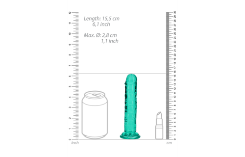 Rechtdoorn Dildo Zuignap 14,5 cm – Turkoois & Flexibel