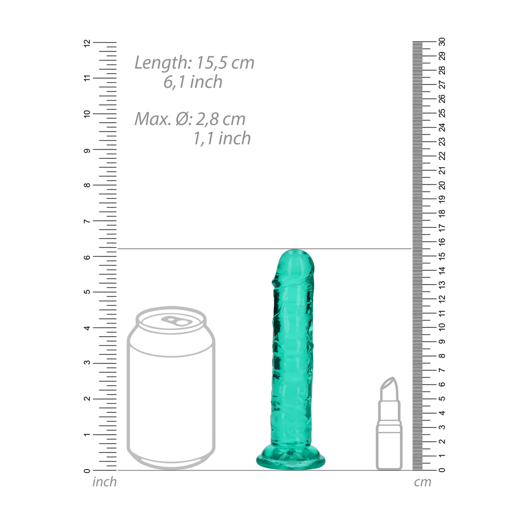 Gerader Dildo Saugnapf 14,5 cm – Türkis & Flexibel