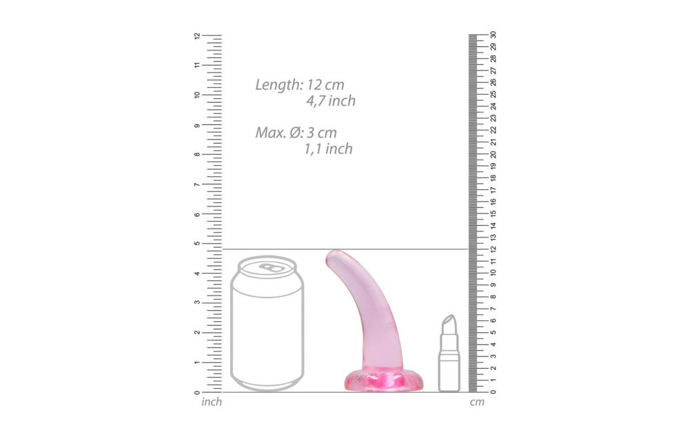 Non-Realistic Dildo Suction Cup 12 cm - Crystal Clear Pleasure