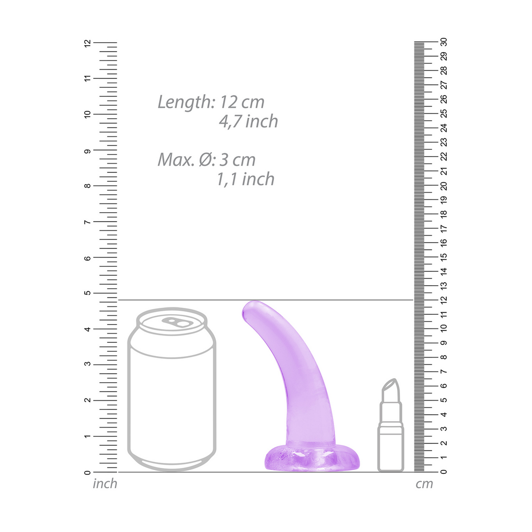 Non-Realistic Dildo 12 cm with Suction Cup - RealRock Purple