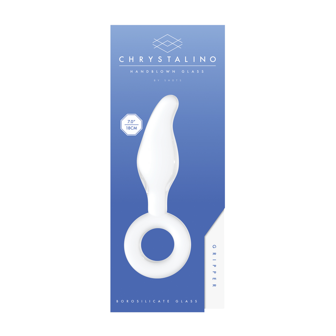 Gripper Glass Dildo 17 cm with Ring – Unique Temperature Pleasure