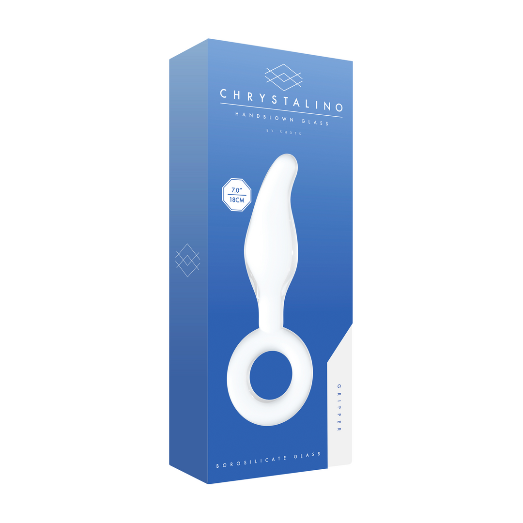 Gripper Glass Dildo 17 cm with Ring – Unique Temperature Pleasure