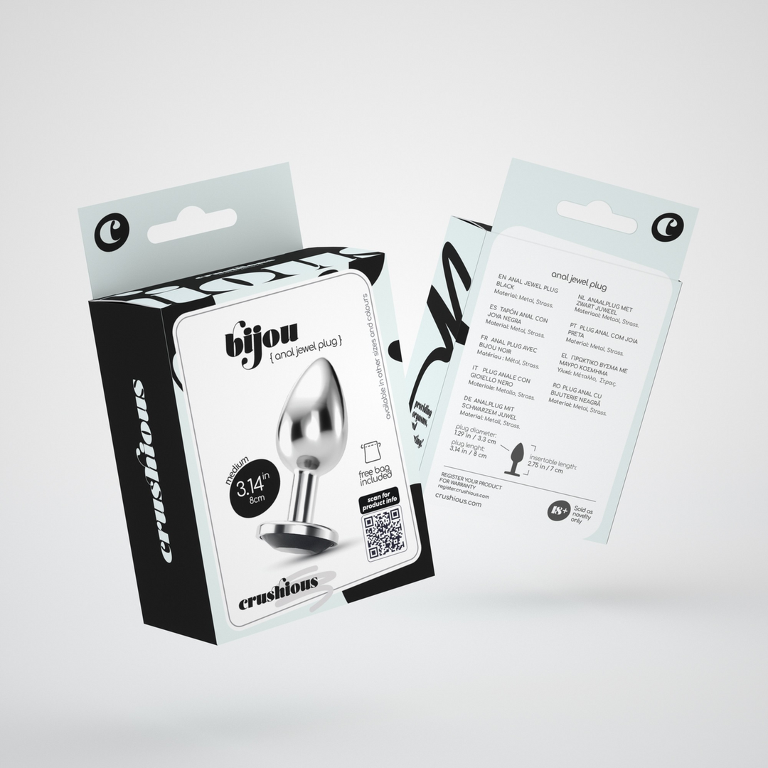 Bijou - Anale Sieraad Plug - Medium - Zwart