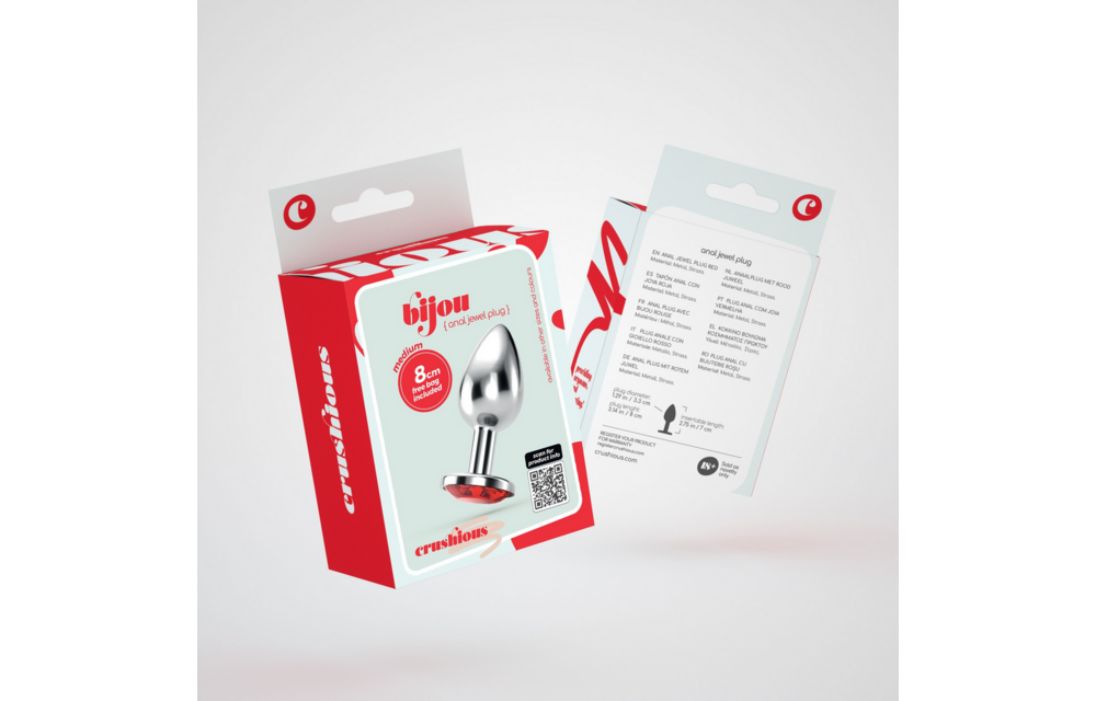 Bijou Anale Sieradenplug Medium Rood 6 cm – Elegant & Sensueel