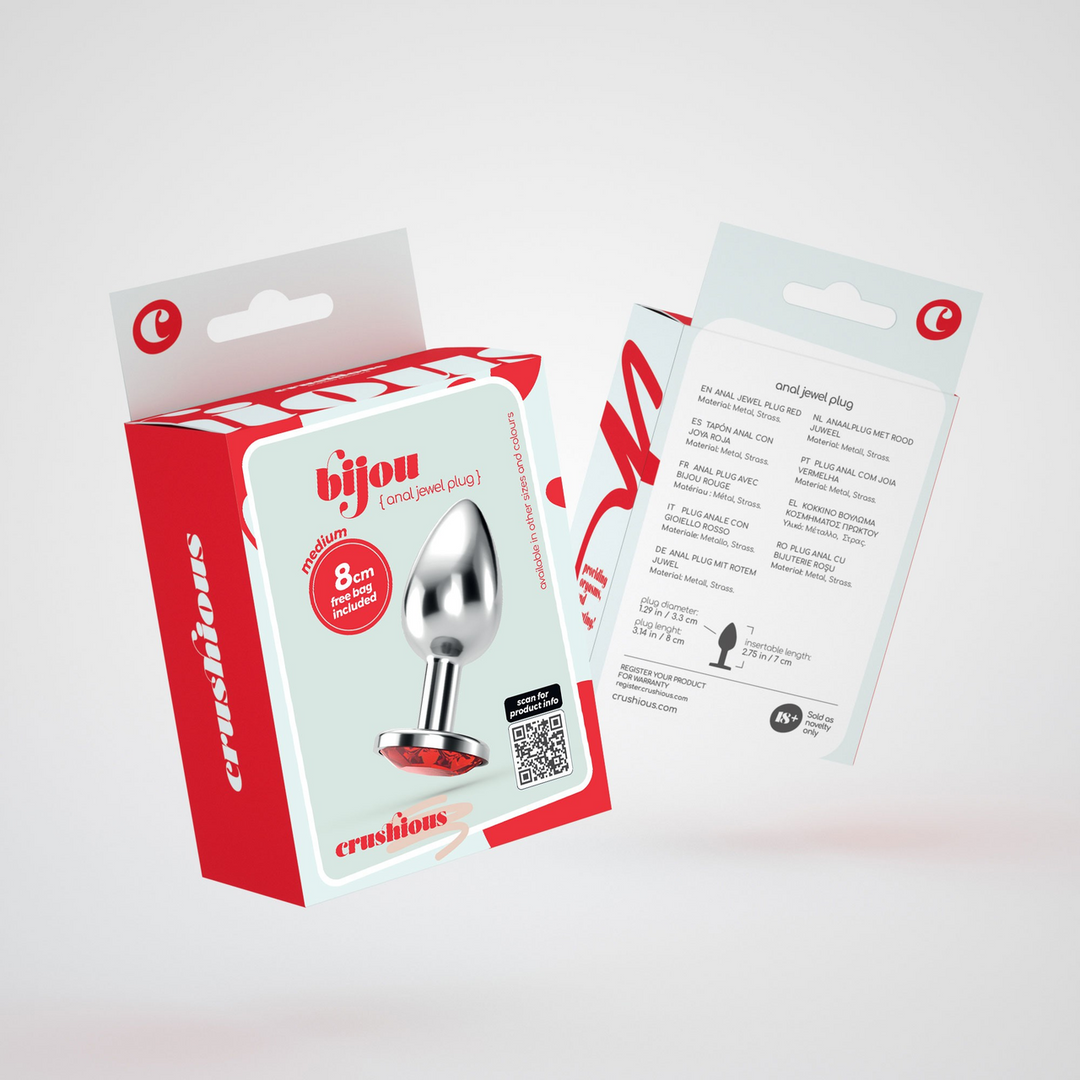 Bijou Anale Sieradenplug Medium Rood 6 cm – Elegant & Sensueel