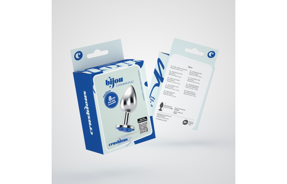 Bijou Anale Sieradenplug Medium Blauw 6 cm | Luxe & Sensueel