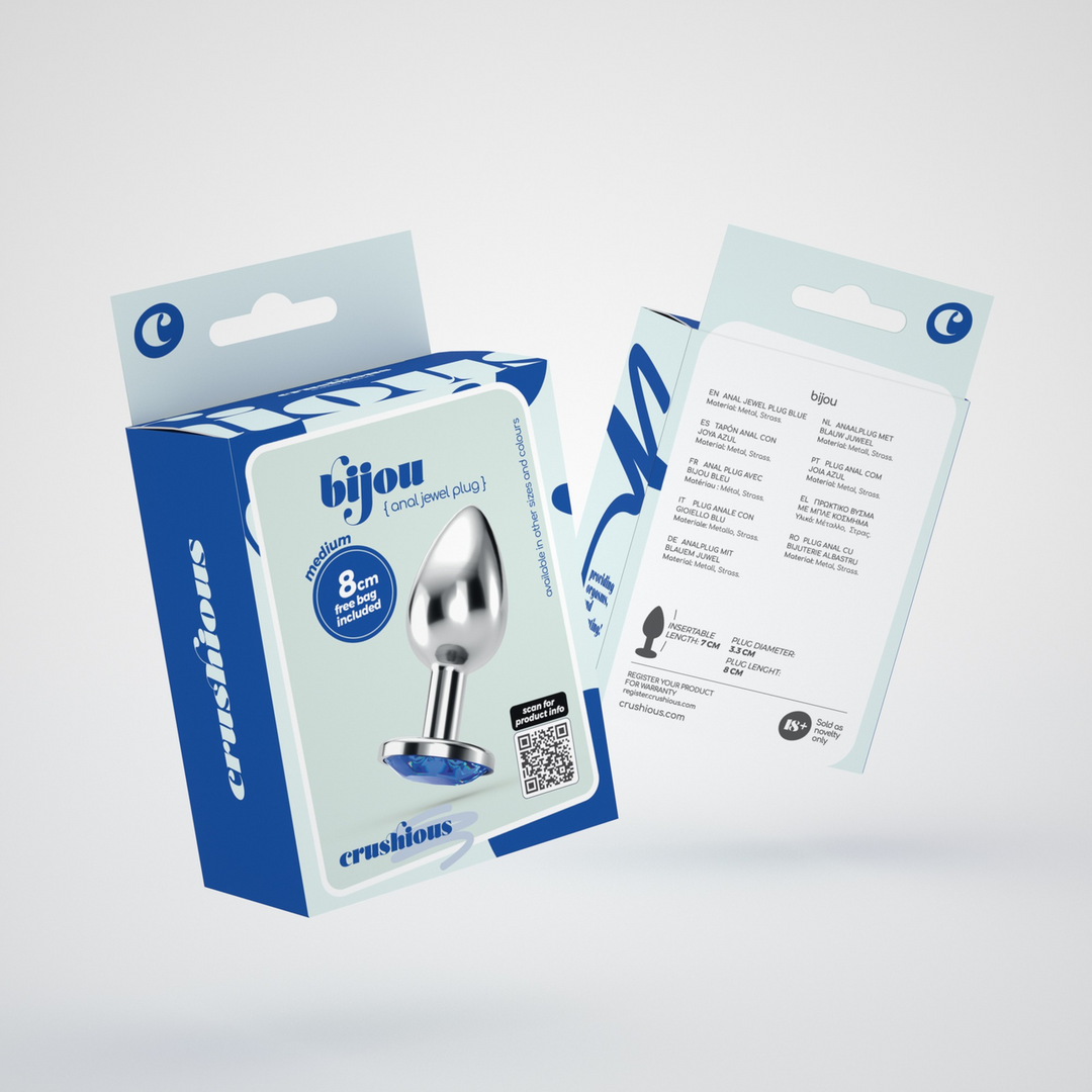 Bijou Anale Sieradenplug Medium Blauw 6 cm | Luxe & Sensueel