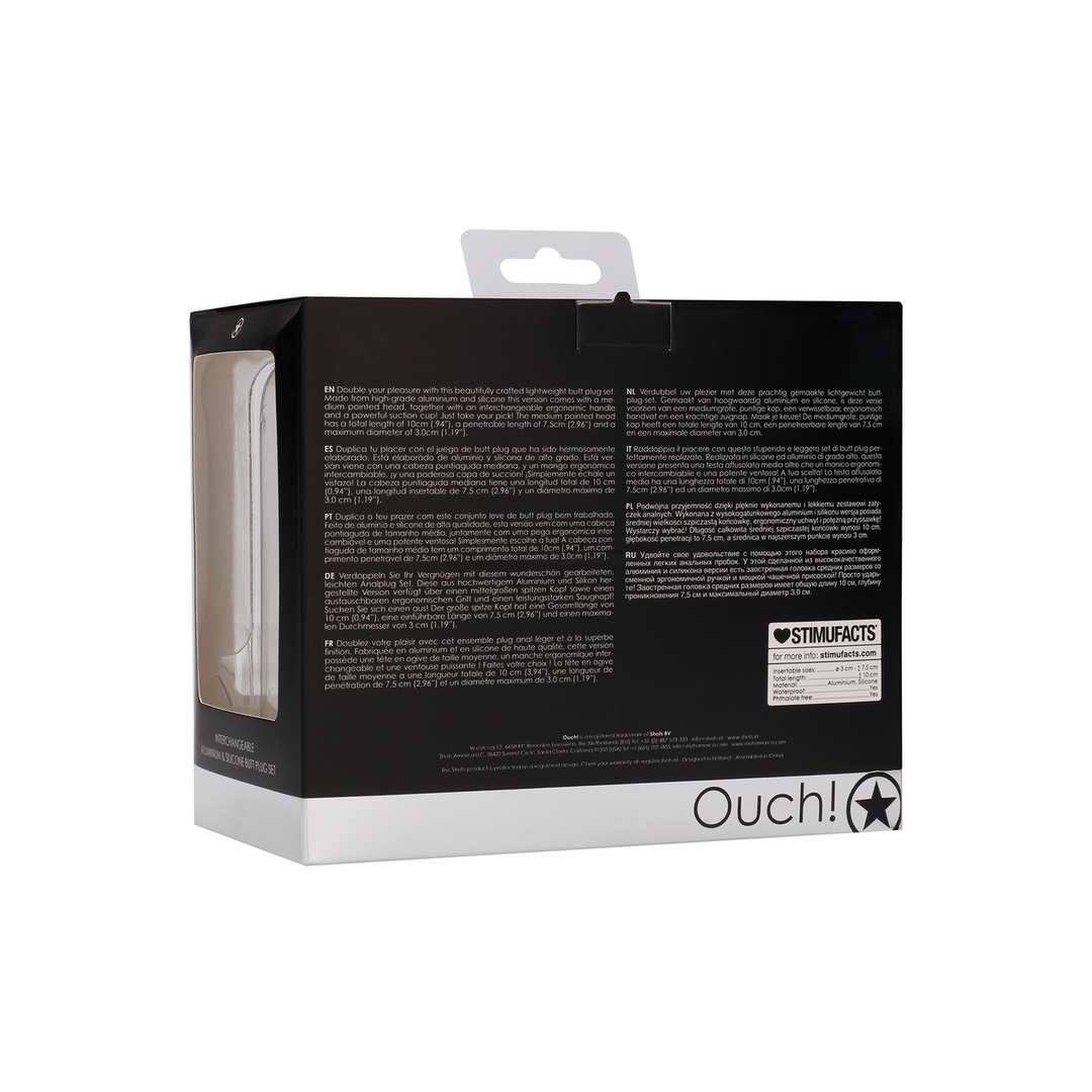 Interchangeable Butt Plug Set Medium 9 cm – Comfort & Pleasure