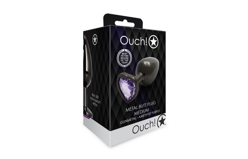 Herzförmiger Buttplug 8 cm – Stilvoll & sinnlich Gunmetal Purple