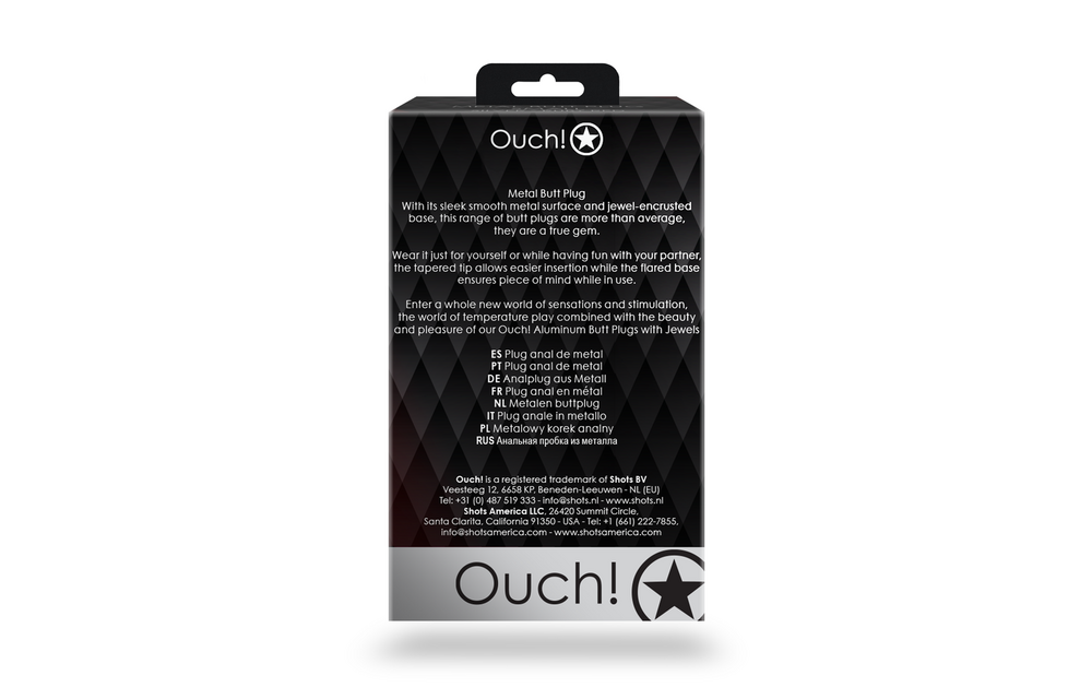 Runder Edelstein Butt Plug - Groß - Silber/Diamant